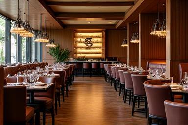 Spacious and elegant interior dining area of Pearl Creek Kitchen