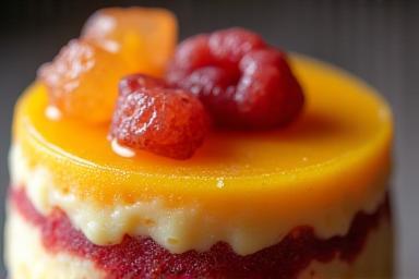 Detailed close-up of a signature dessert, beautifully crafted